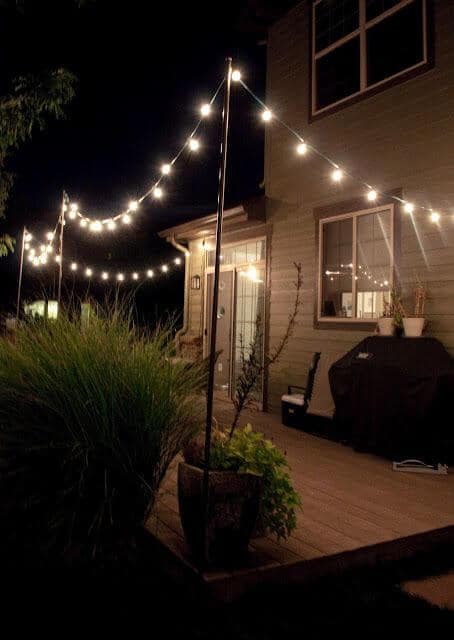 String backyard lighting allows users to decorate places of the yard that are not usually covered with lights. Examples include patio awnings, gazebos, windows, doorways and more. String lights look a lot like Christmas light strings except that they come in many themes and styles.